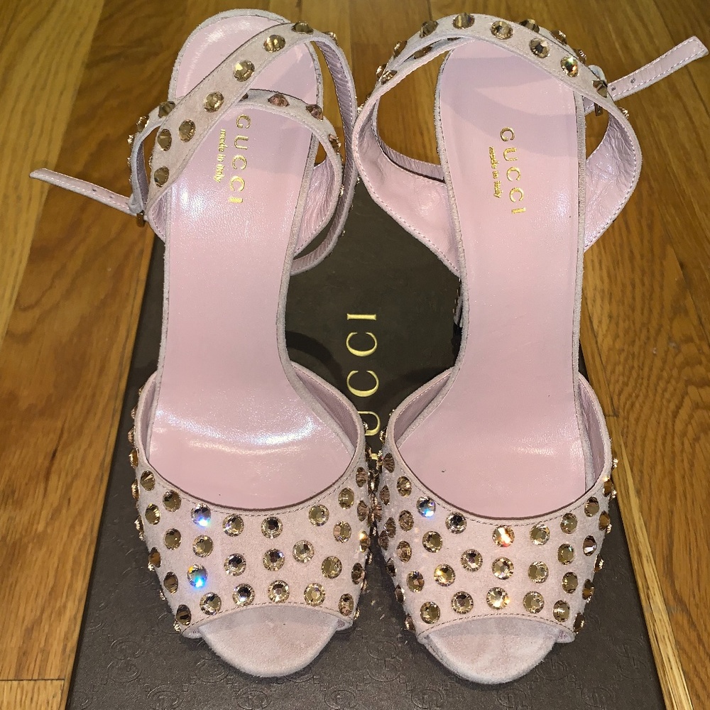 Gucci Swarovski crystal sandals 38